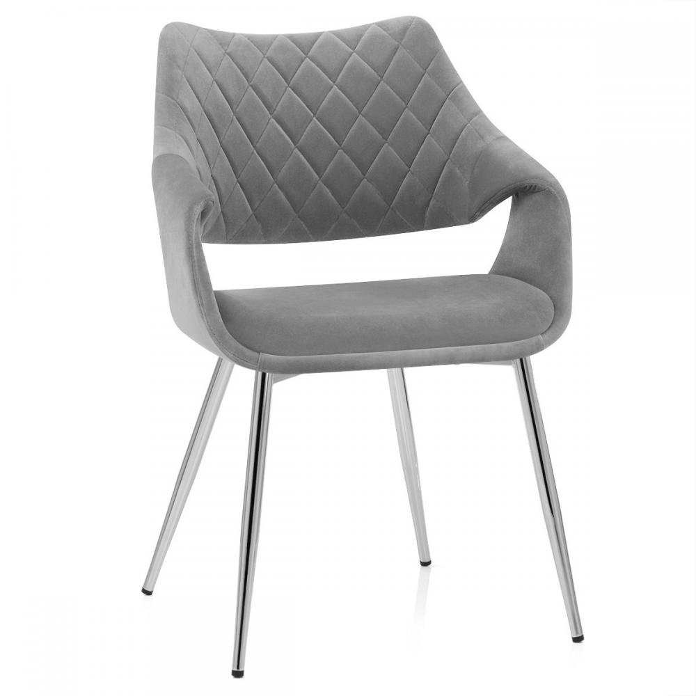 Fairfield Velvet Kitchen Dining Chair Chrome