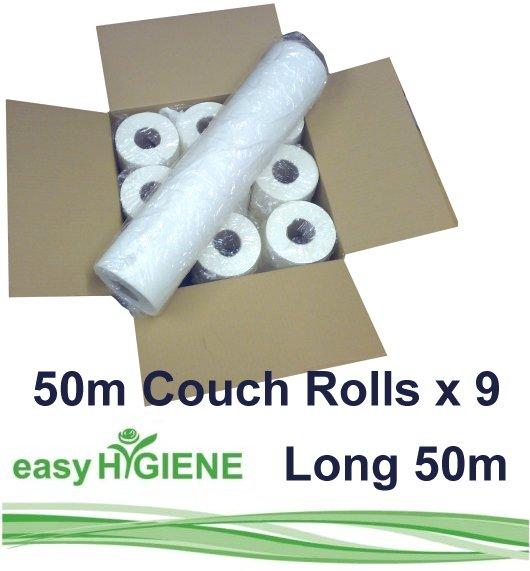50M COUCH ROLL 20 INCH (50cm) wide 9 Paper Rolls 50M FULL CASE EXTRA