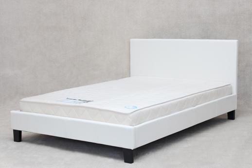 King Size 5ft White Faux Leather Bed, White Faux Leather Beds