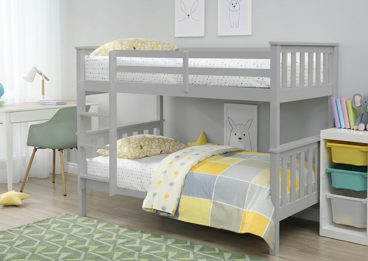 PREMIUM WOODEN BUNK - WEMBDON - PINE BUNK IN 3 COLOURS WITH MATTRESS OPTION