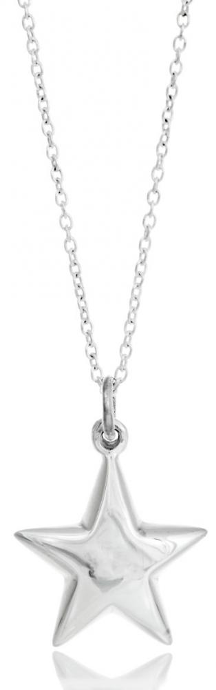 Sterling Silver 3D Star Necklace