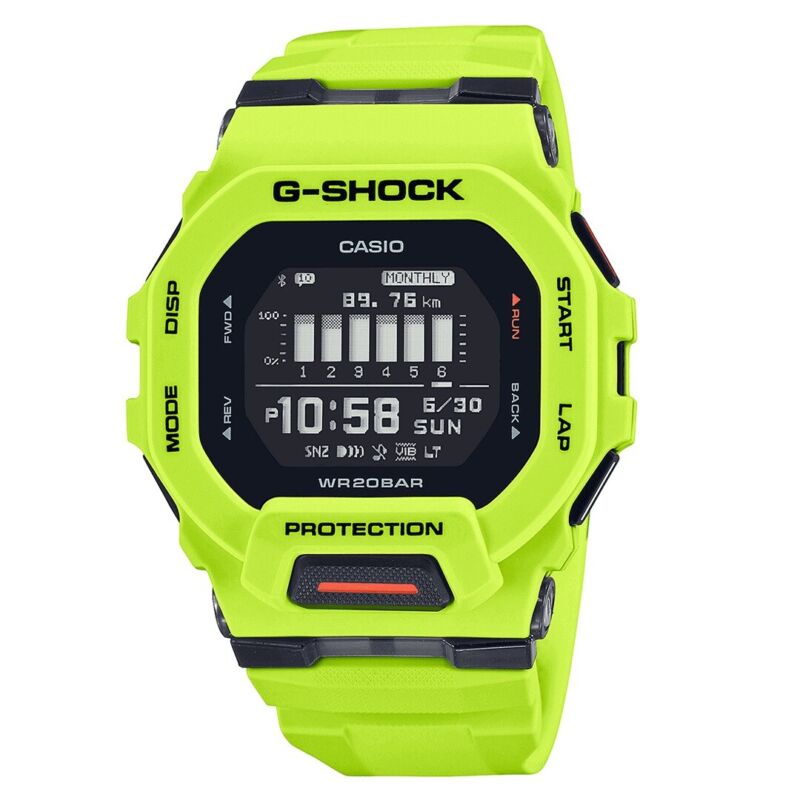 Casio G-SHOCK G-SQUAD GBD-200-9ER 46mm Green Resin Case and Band 