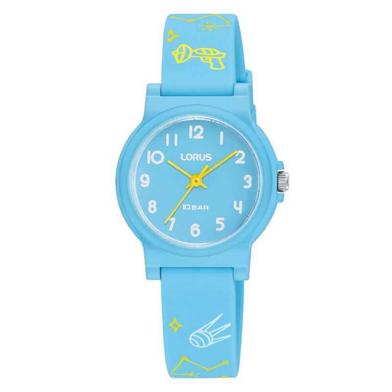 Lorus Blue Soft Silicone Childs Strap Watch With Space Pattern RRX39JX9 £29.99
