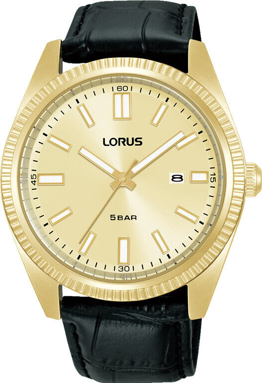 Lorus Gents Gold Plated Strap Watch RH976QX9 RRP £79.99