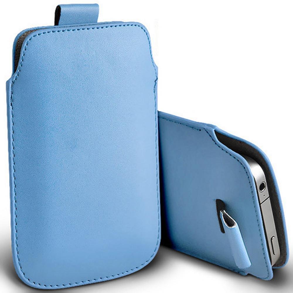 Doro Phone Easy 508 Colour PU Leather Pull Tab Case Cover Pouch Digi Pig Blue