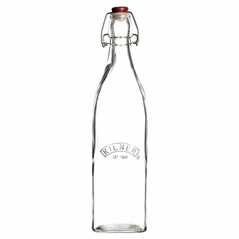 Kilner Traditional Clip Top Square Preserve Bottle Glass Airtight Transparent