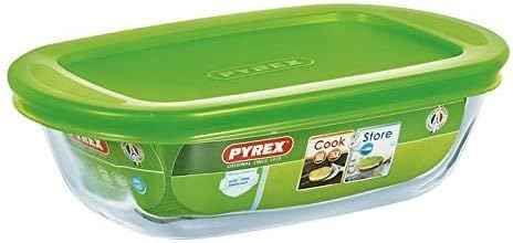 Pyrex Classic Cook&Store Rectangular Round Square Oval Glass Dish With Lid Green