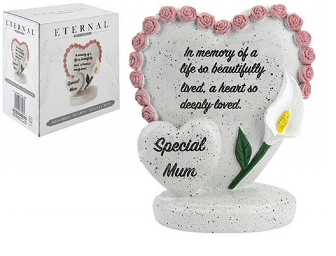 Double Heart Memorial Graveside Garden Tribute Remembrance Choice of 4 Sentim - Picture 7 of 9