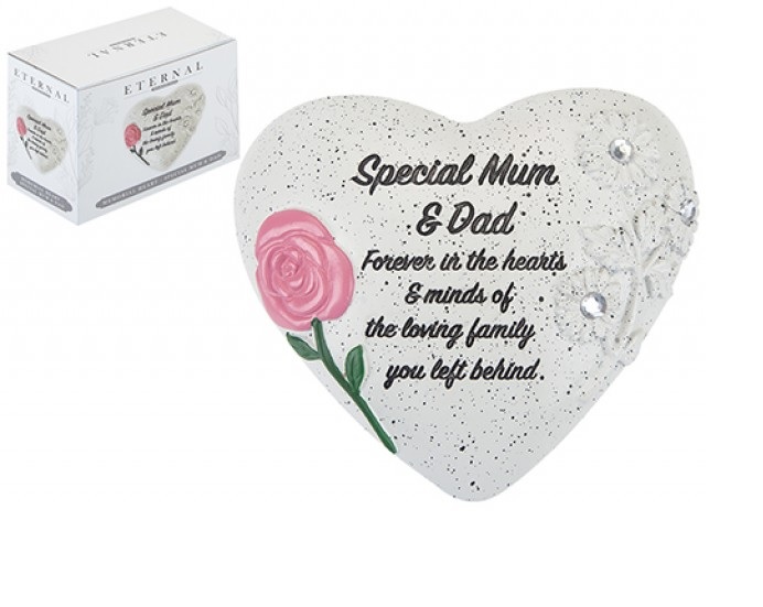 Memorial Graveside Garden Heart Diamantes Tribute Remembrance Choice of 4 Sentim - Picture 11 of 11