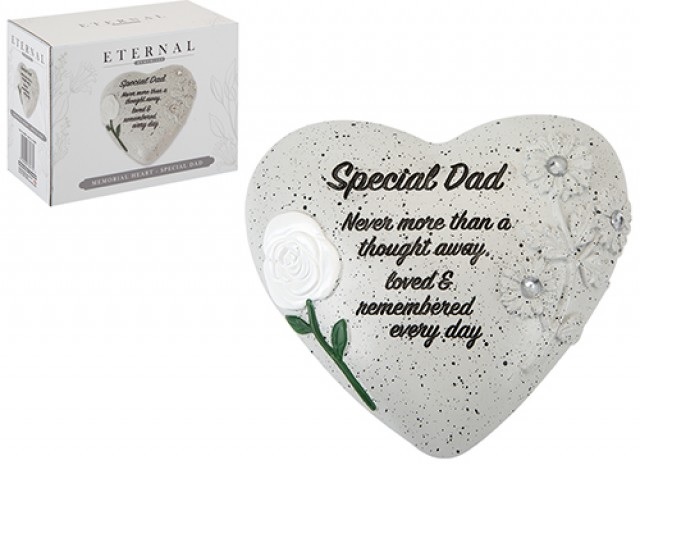 Memorial Graveside Garden Heart Diamantes Tribute Remembrance Choice of 4 Sentim - Picture 9 of 11