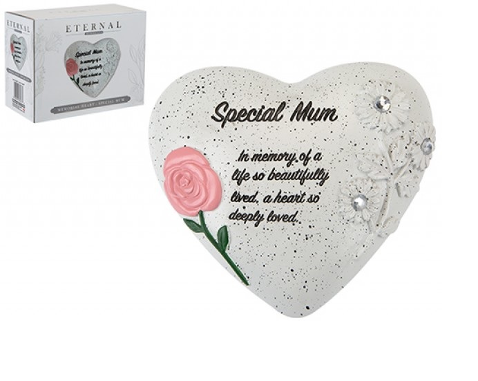 Memorial Graveside Garden Heart Diamantes Tribute Remembrance Choice of 4 Sentim - Picture 10 of 11