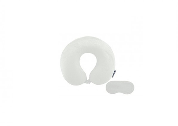 Travel Neck Memory Foam Pillow + Eye Mask Cushion Support Hol Choice of 4 Colour - Picture 12 of 12