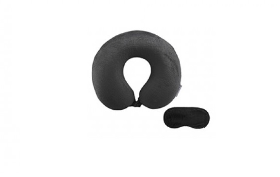 Travel Neck Memory Foam Pillow + Eye Mask Cushion Support Hol Choice of 4 Colour - Picture 9 of 12