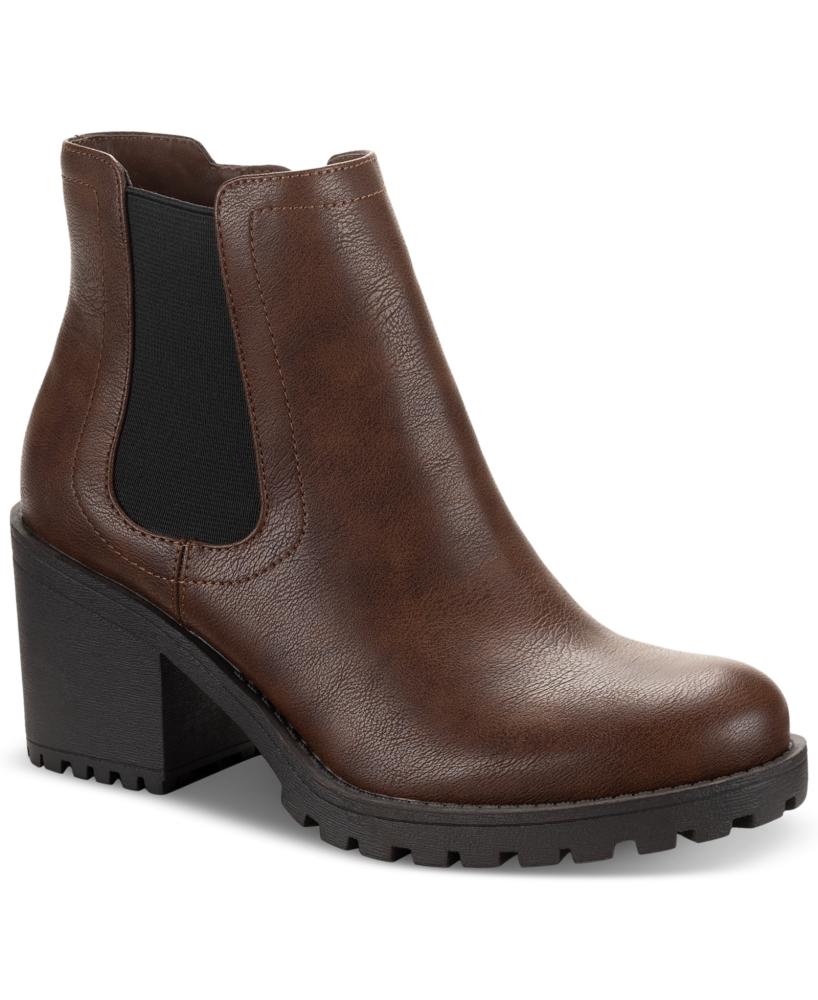 Sun Stone Women's Morghan Ankle Boots Manmade Round Toe Block Heel Cushioned S75 - Picture 9 of 12