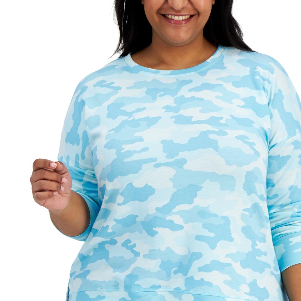 Ideology Women Pullover Hoodie Long Sleeve Camouflage Round Neck A7353 - Picture 12 of 20