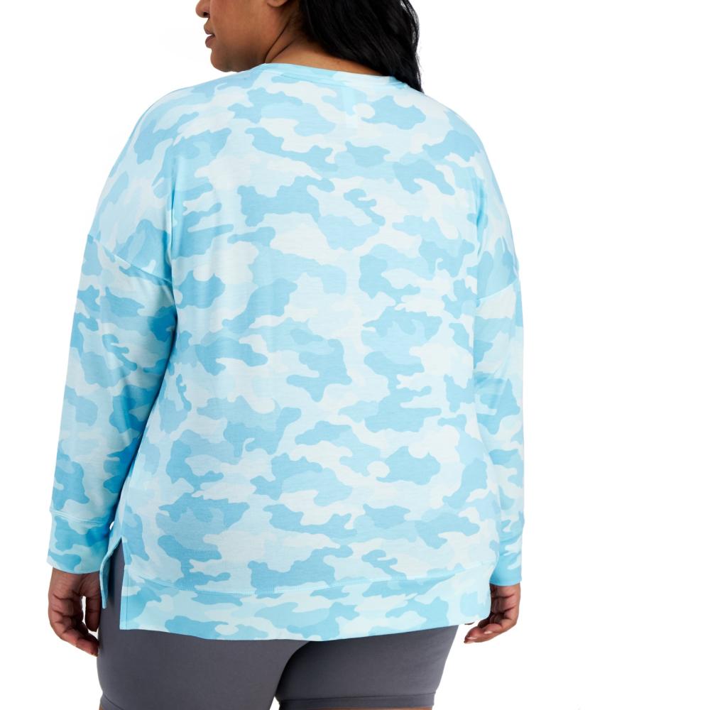 Ideology Women Pullover Hoodie Long Sleeve Camouflage Round Neck A7353 - Picture 15 of 20