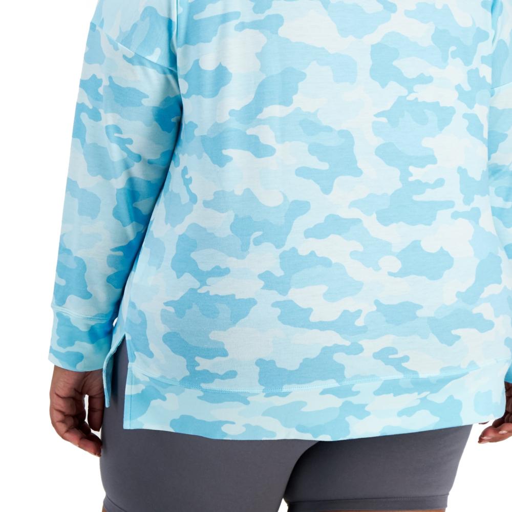 Ideology Women Pullover Hoodie Long Sleeve Camouflage Round Neck A7353 - Picture 18 of 20