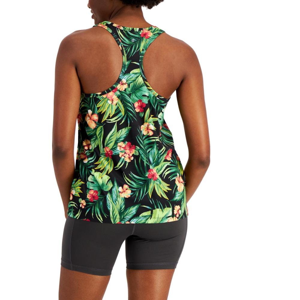 Ideology Women Pullover  Activewear Top Sleeveless  Floral Scoop Neck  A7542