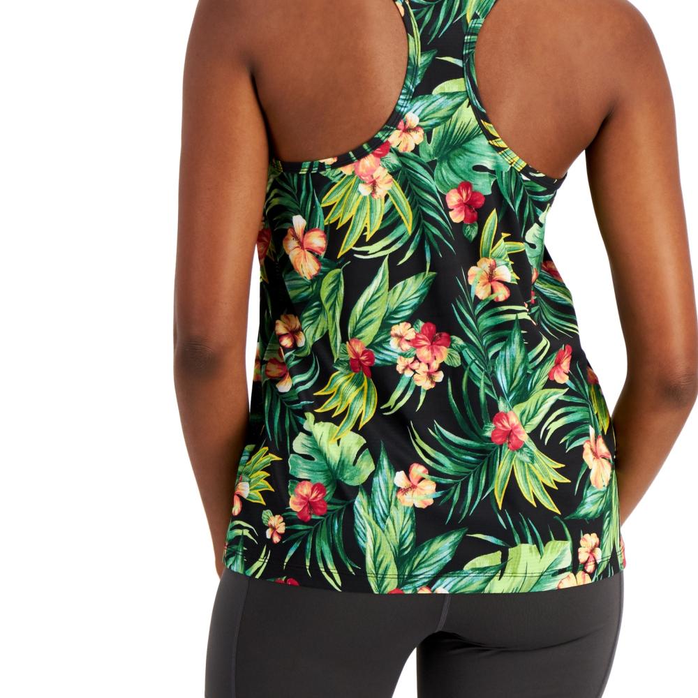 Ideology Women Pullover  Activewear Top Sleeveless  Floral Scoop Neck  A7542