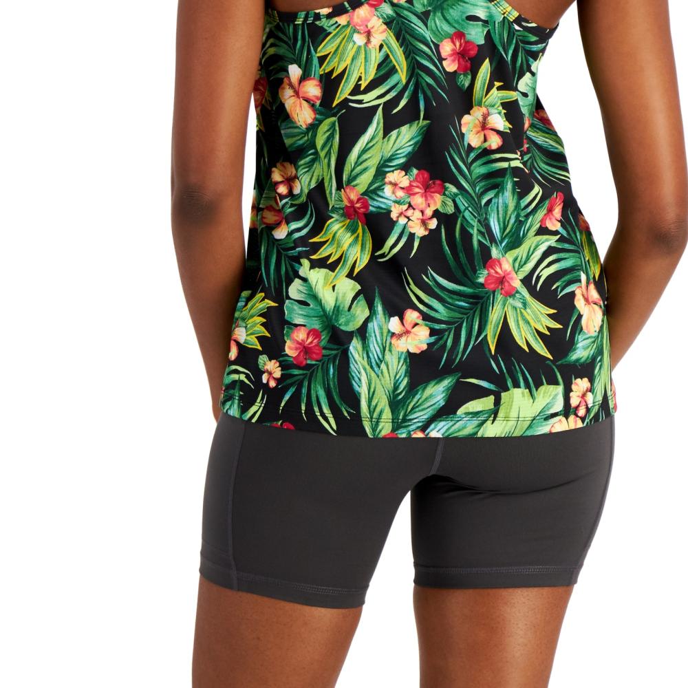 Ideology Women Pullover  Activewear Top Sleeveless  Floral Scoop Neck  A7542