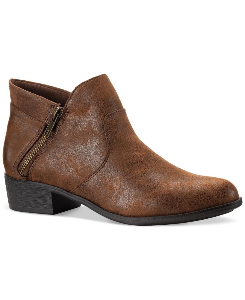 Sun Stone Women's Adelinee Ankle Boots Almond Toe Block Heel Memory Foam S139 - Picture 5 of 8