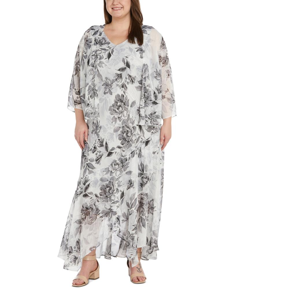 New $139 R & M Richards Women's Long 3/4 Sleeve Round Neck Maxi 2 Pcs A6126 - Picture 11 of 20