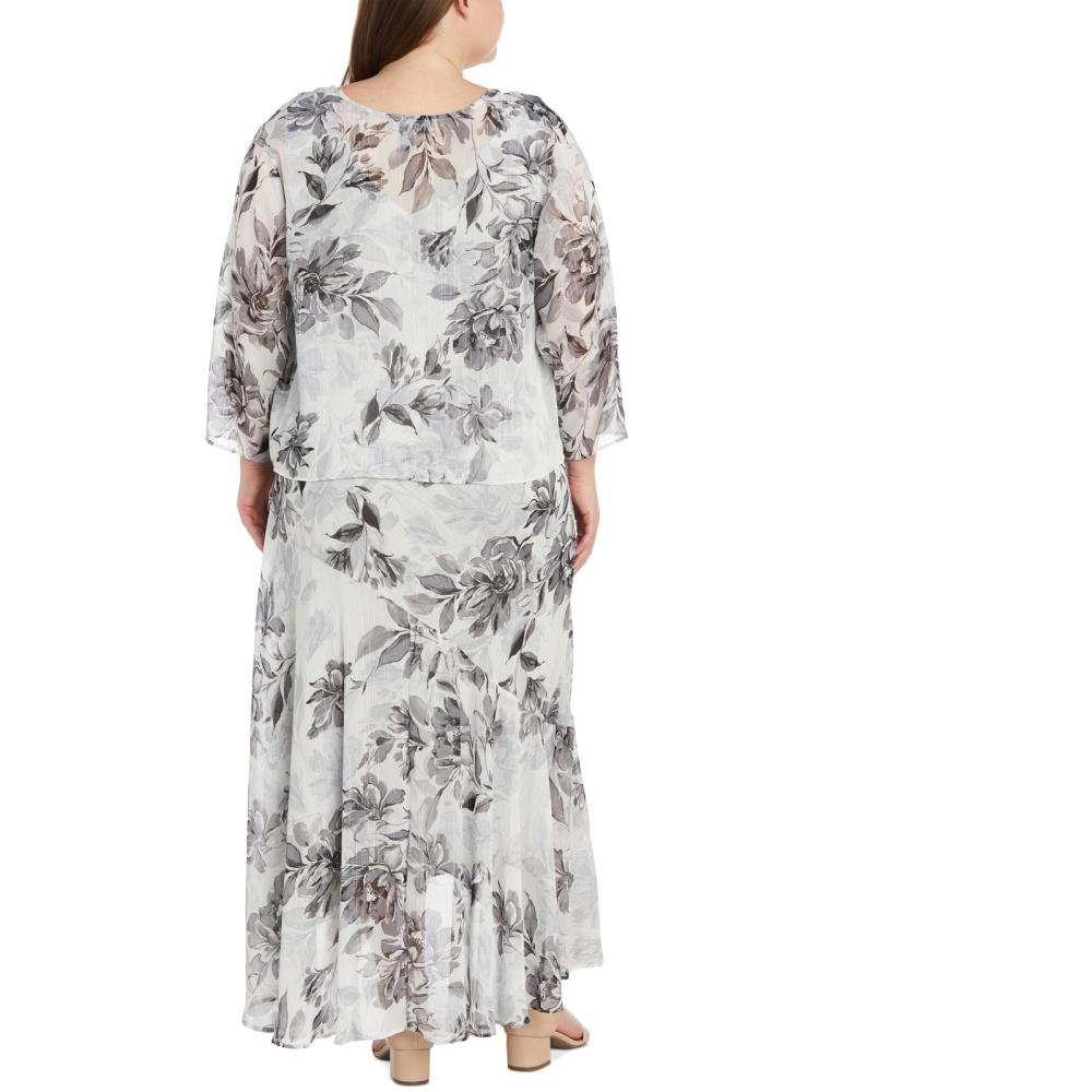 New $139 R & M Richards Women's Long 3/4 Sleeve Round Neck Maxi 2 Pcs A6126 - Picture 15 of 20