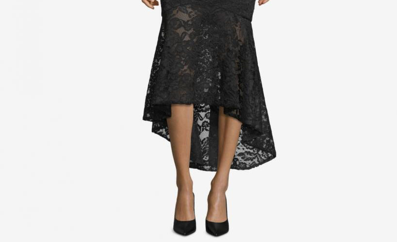 Vestido midi de encaje alto bajo Xscape para mujer $219 A391 - Imagen 17 de 18