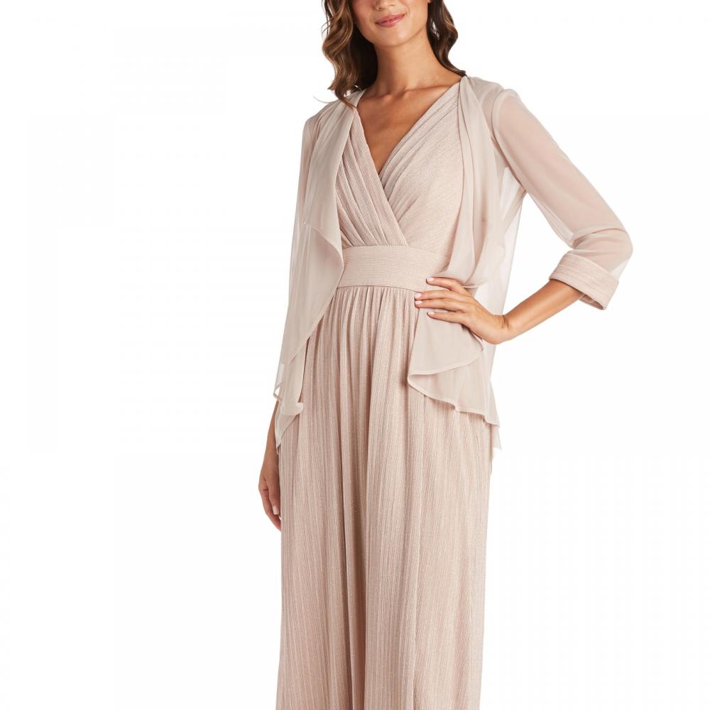 New $139 R & M Richards Women's Long 3/4 Sleeve V-Neck A-Line Dress A2390 - Picture 12 of 30