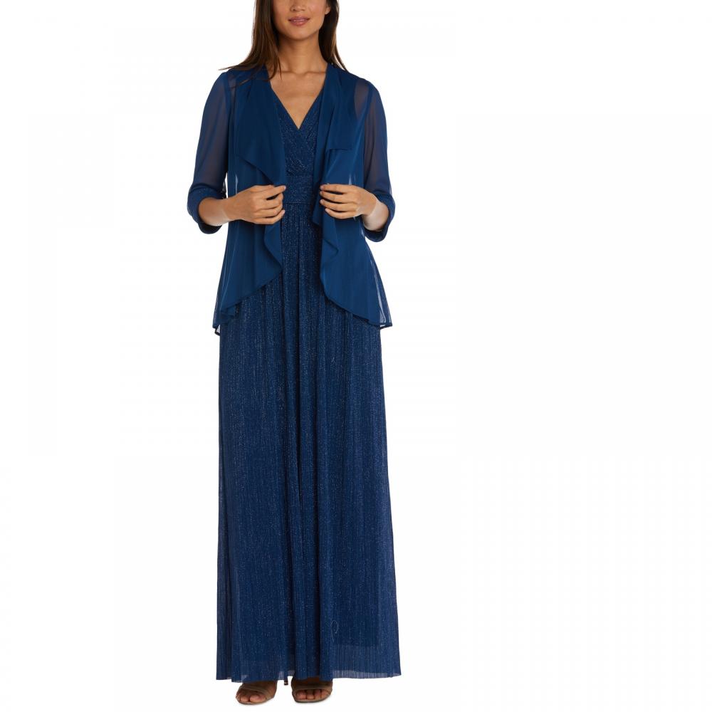New $139 R & M Richards Women's Long 3/4 Sleeve V-Neck A-Line Dress A2390 - Picture 21 of 30
