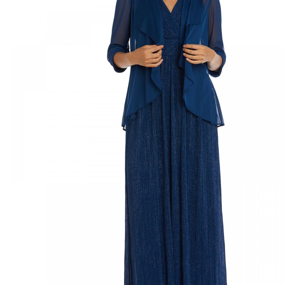 New $139 R & M Richards Women's Long 3/4 Sleeve V-Neck A-Line Dress A2390 - Picture 23 of 30