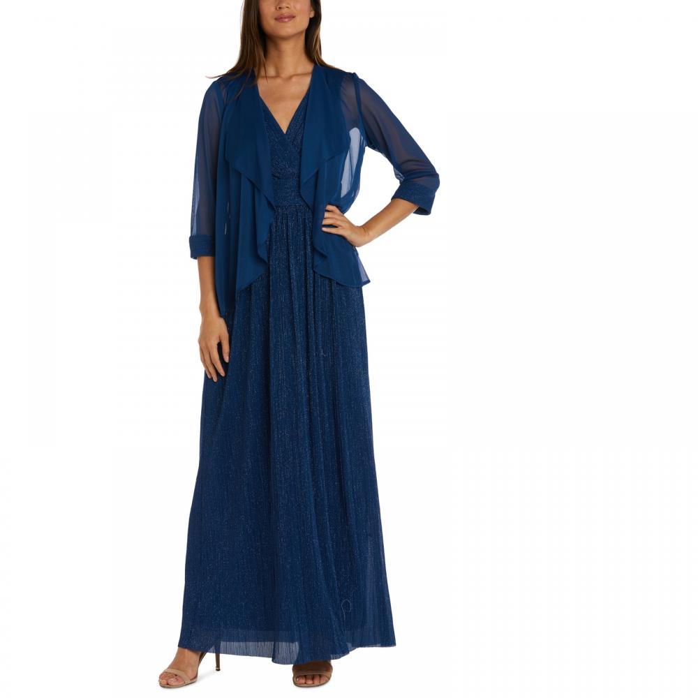 New $139 R & M Richards Women's Long 3/4 Sleeve V-Neck A-Line Dress A2390 - Picture 25 of 30