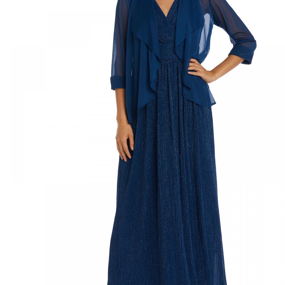 New $139 R & M Richards Women's Long 3/4 Sleeve V-Neck A-Line Dress A2390 - Picture 27 of 30