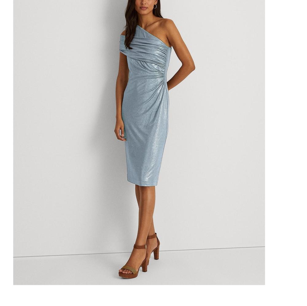 Lauren Ralph Lauren Women Sheath Knee Length Dress Short Sleeve Solid A6066 - Picture 11 of 20