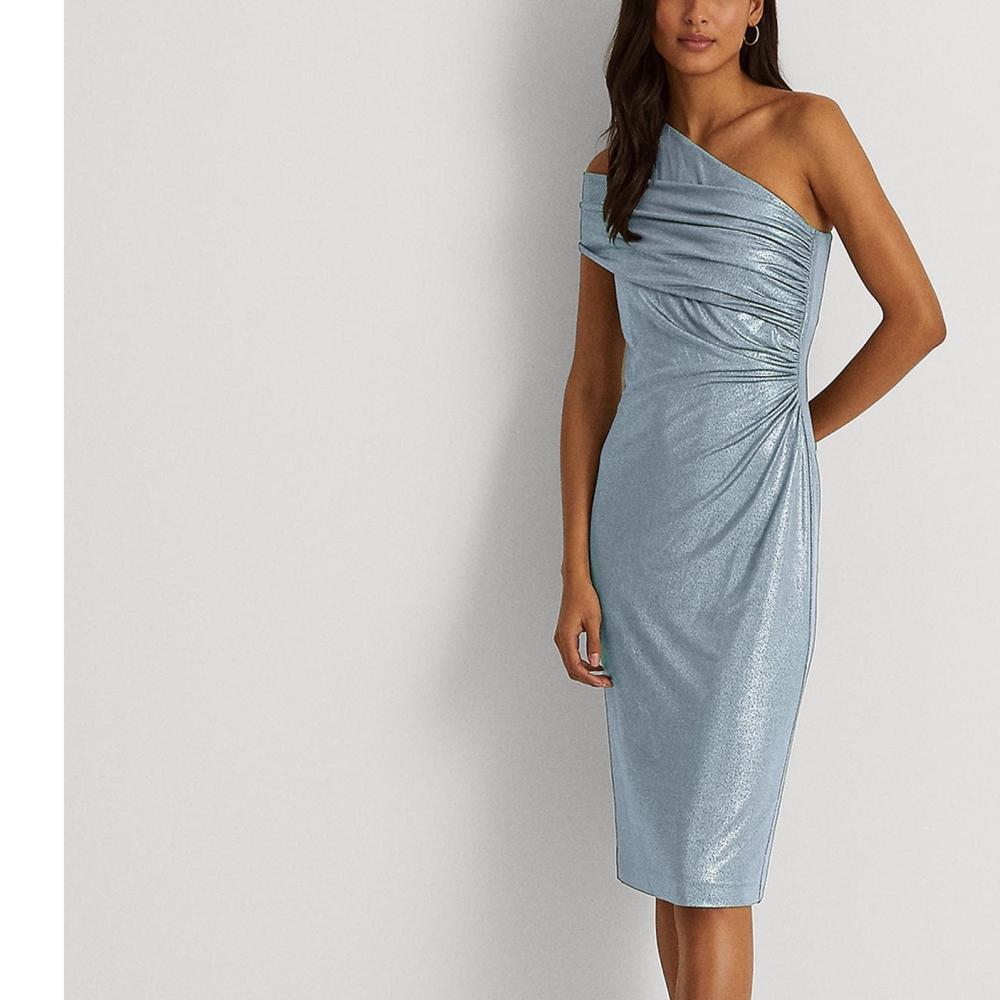 Lauren Ralph Lauren Women Sheath Knee Length Dress Short Sleeve Solid A6066 - Picture 12 of 20