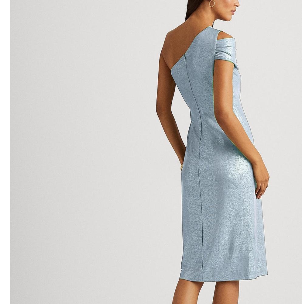 Lauren Ralph Lauren Women Sheath Knee Length Dress Short Sleeve Solid A6066 - Picture 16 of 20