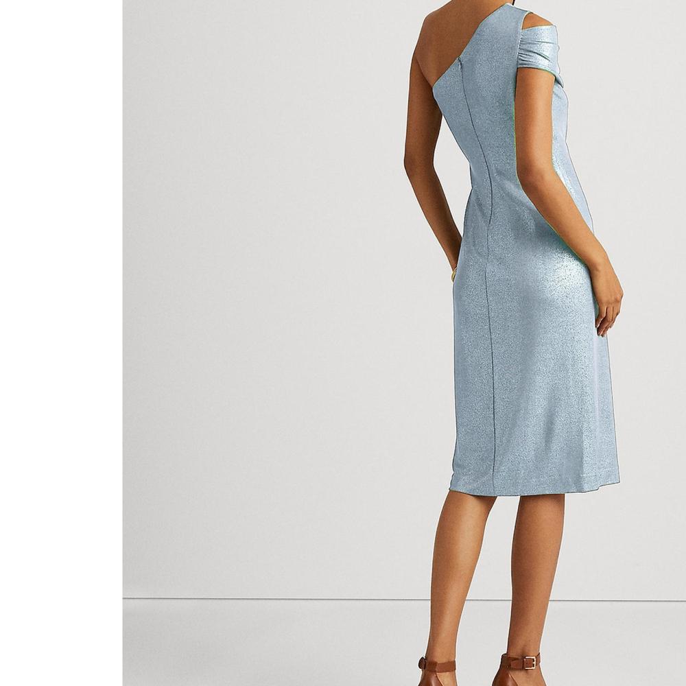 Lauren Ralph Lauren Women Sheath Knee Length Dress Short Sleeve Solid A6066 - Picture 17 of 20