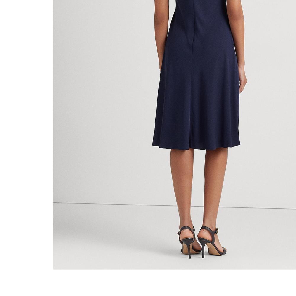 Lauren Ralph Lauren Women Sheath Knee Length Dress Sleeveless Beaded Solid A6207 - Picture 17 of 18
