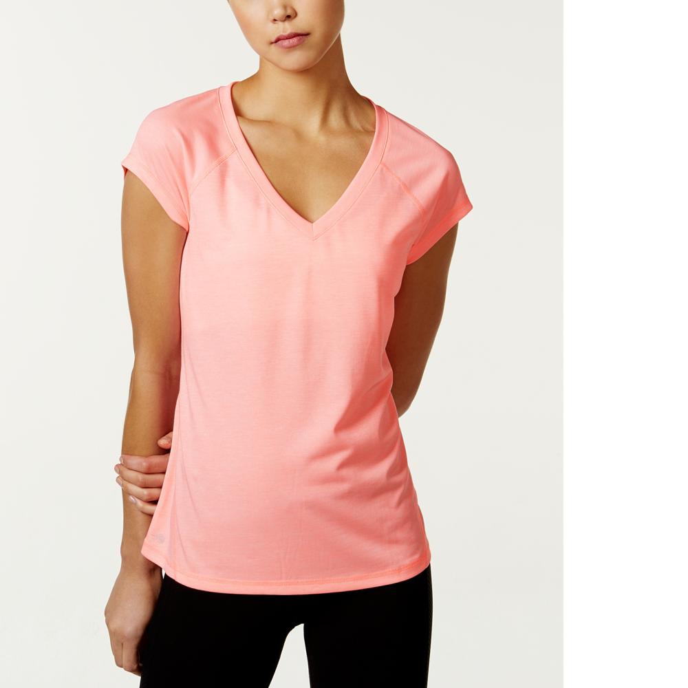 Suéter de mujer Ideology ropa deportiva top manga corta liso cuello en V A7599 - Imagen 12 de 18