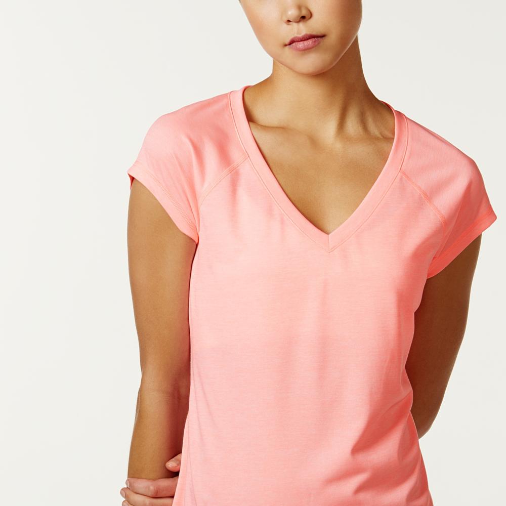 Suéter de mujer Ideology ropa deportiva top manga corta liso cuello en V A7599 - Imagen 13 de 18