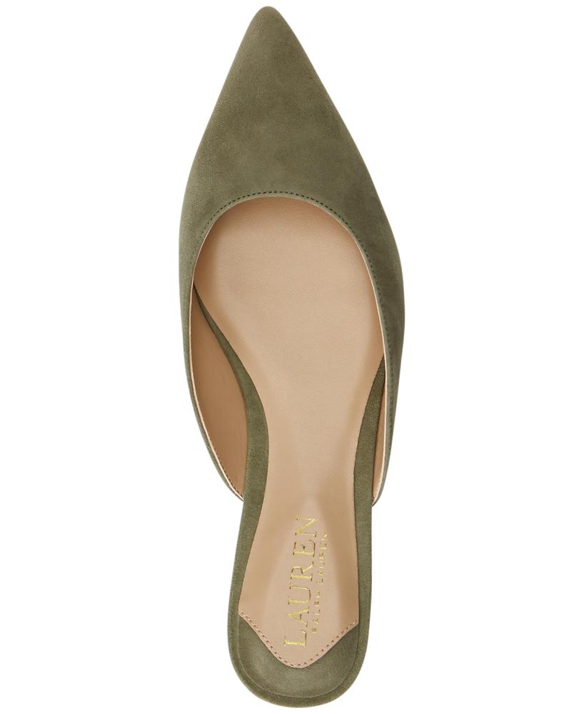 Lauren Ralph Lauren Mujer Londyn Planos Gamuza Punta Tacón Acolchado S382 - Imagen 8 de 8