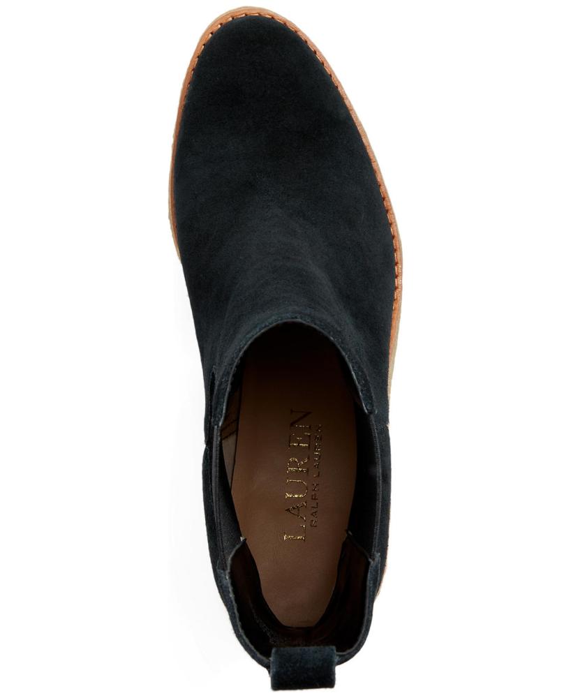 Lauren Ralph Lauren Mujer Marianna Botines Cuero Almendra Tacón Bloque S92 - Imagen 8 de 8