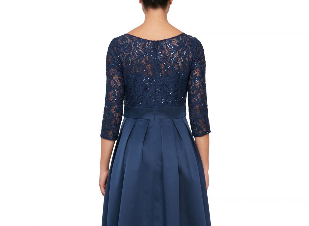 Alex Evenings Women's Long Ball Gown Dress Belted Solid 3/4 Sleeve Lace A2398 - Picture 14 of 23