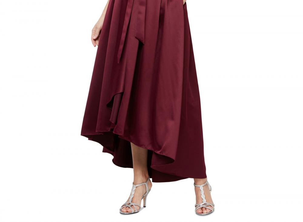 Alex Evenings Women's Long Ball Gown Dress Belted Solid 3/4 Sleeve Lace A2398 - Picture 20 of 23