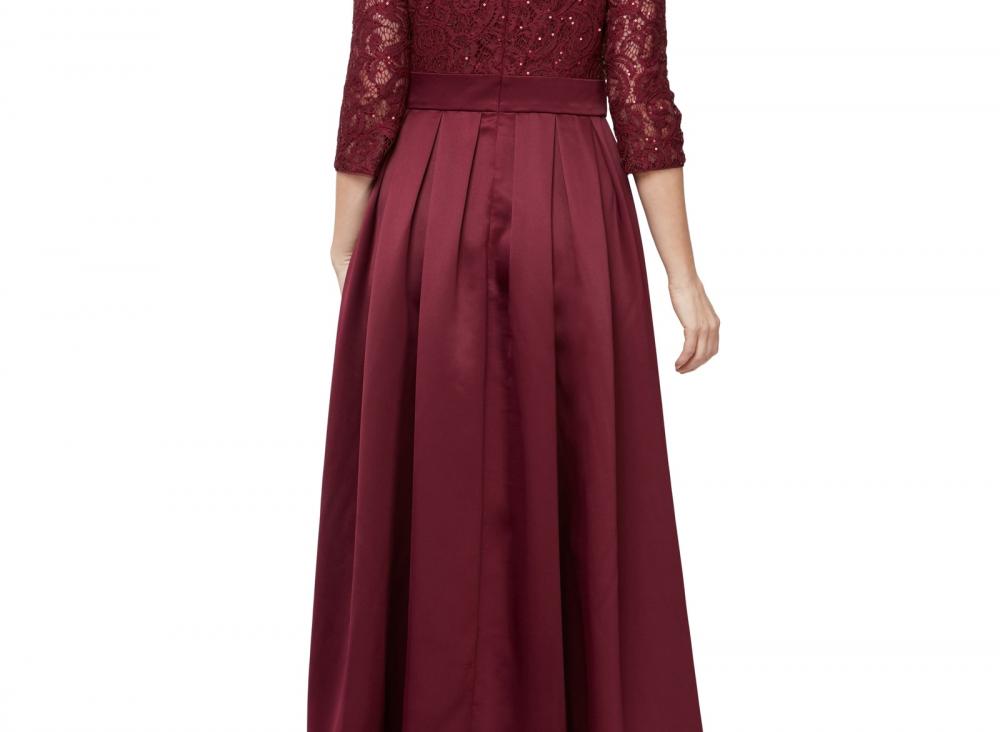 Alex Evenings Women's Long Ball Gown Dress Belted Solid 3/4 Sleeve Lace A2398 - Picture 23 of 23