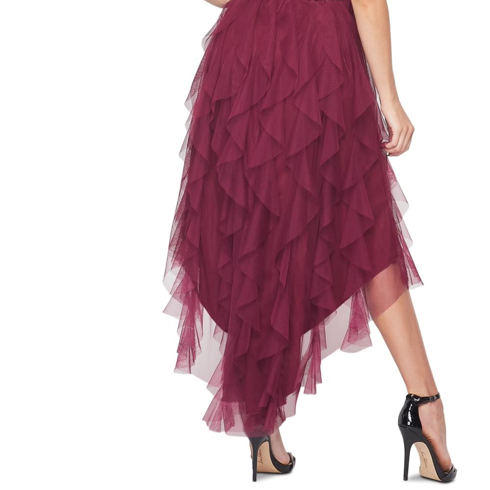 City Juniors Hi-Low Dress Layered Chiffon Mock Neck A6223 - Picture 18 of 20