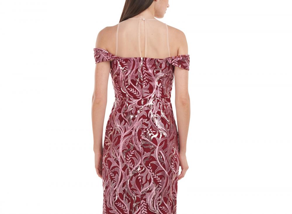 JS Collections Women's Long Maxi Dress Lined Floral Short Sleeve Canvas A2703 - Picture 20 of 20