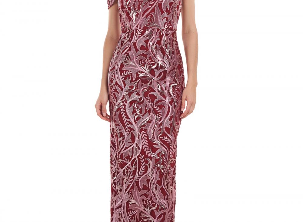 JS Collections Women's Long Maxi Dress Lined Floral Short Sleeve Canvas A2703 - Picture 13 of 20