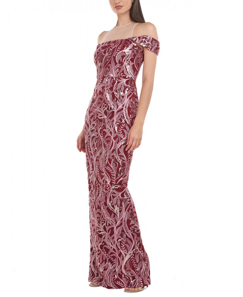 JS Collections Women's Long Maxi Dress Lined Floral Short Sleeve Canvas A2703 - Picture 15 of 20