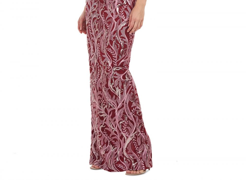 JS Collections Women's Long Maxi Dress Lined Floral Short Sleeve Canvas A2703 - Picture 18 of 20